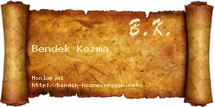 Bendek Kozma névjegykártya